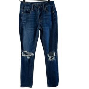 American Eagle Outfitters Womens Tomgirl Distressed Buttonfly Jeans High Rise 0